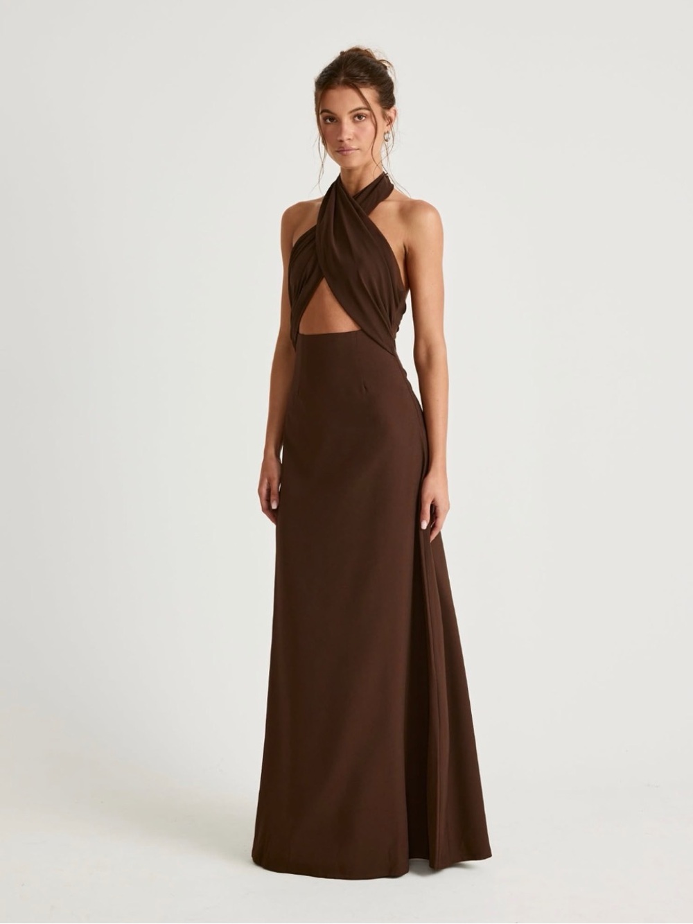NWT Charcoal Sara Maxi Dress - Chocolate Brown